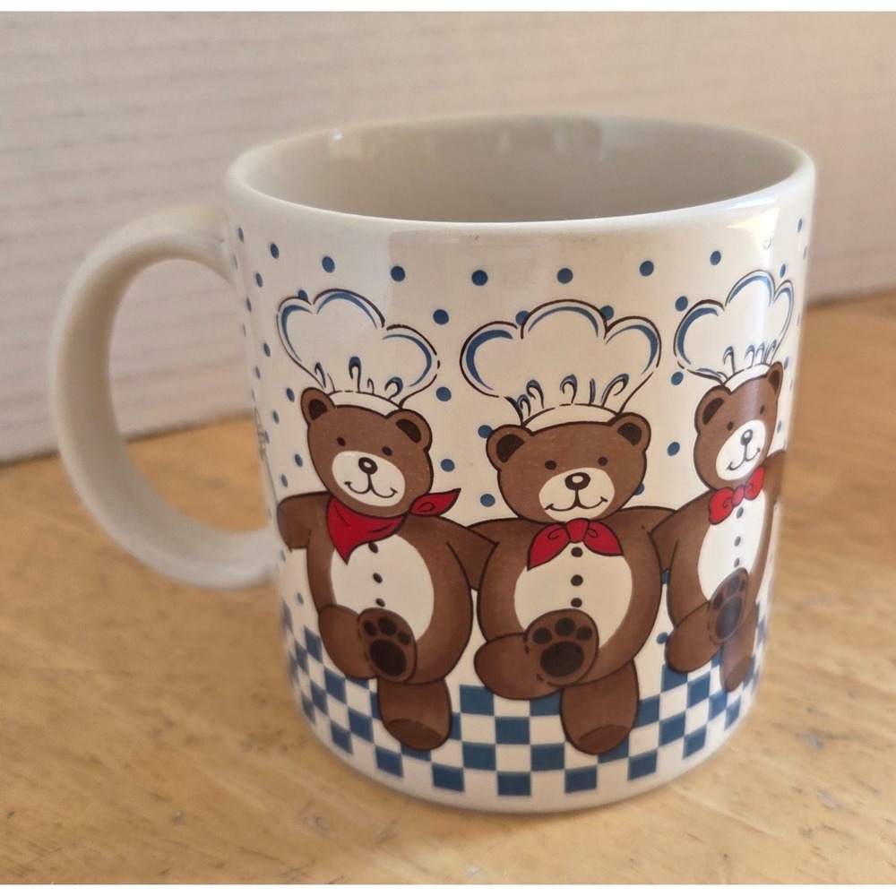 Vintage 80's B & D Barth and Dreyfuss Dancing Chef Teddy Bear Ceramic Mug Cup